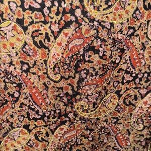 Vintage Silk and Beaded Paisley Patterned Midi Skirt